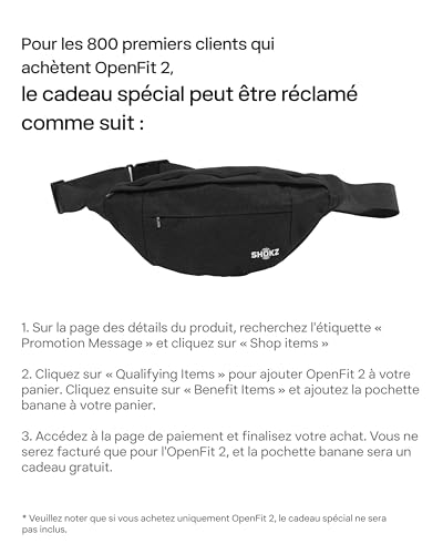 SHOKZ OpenFit 2 Casque à Oreilles Libres, écouteurs Bluetooth sans Fil avec Micro, écouteurs avec Crochet d’oreille et 48 Heures de Lecture, Charge Rapide, résistance IP55, Sac de Transport, Noir