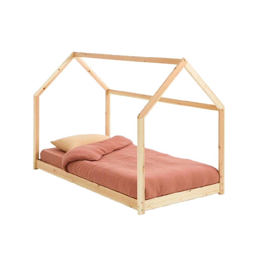 Lit cabane pour enfant en bois de pin naturel — Design Montessori
