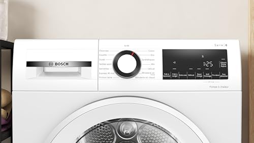 BSH Electroménager WQG1420DFR, Série 6, Sèche linge, Pompe à chaleur, 9 kg, Blanc : Gros électroménager