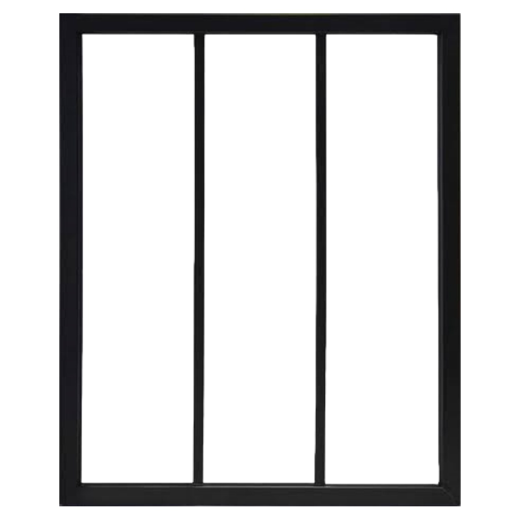 Verrière intérieure en métal noir – style atelier, 110 x 90 cm