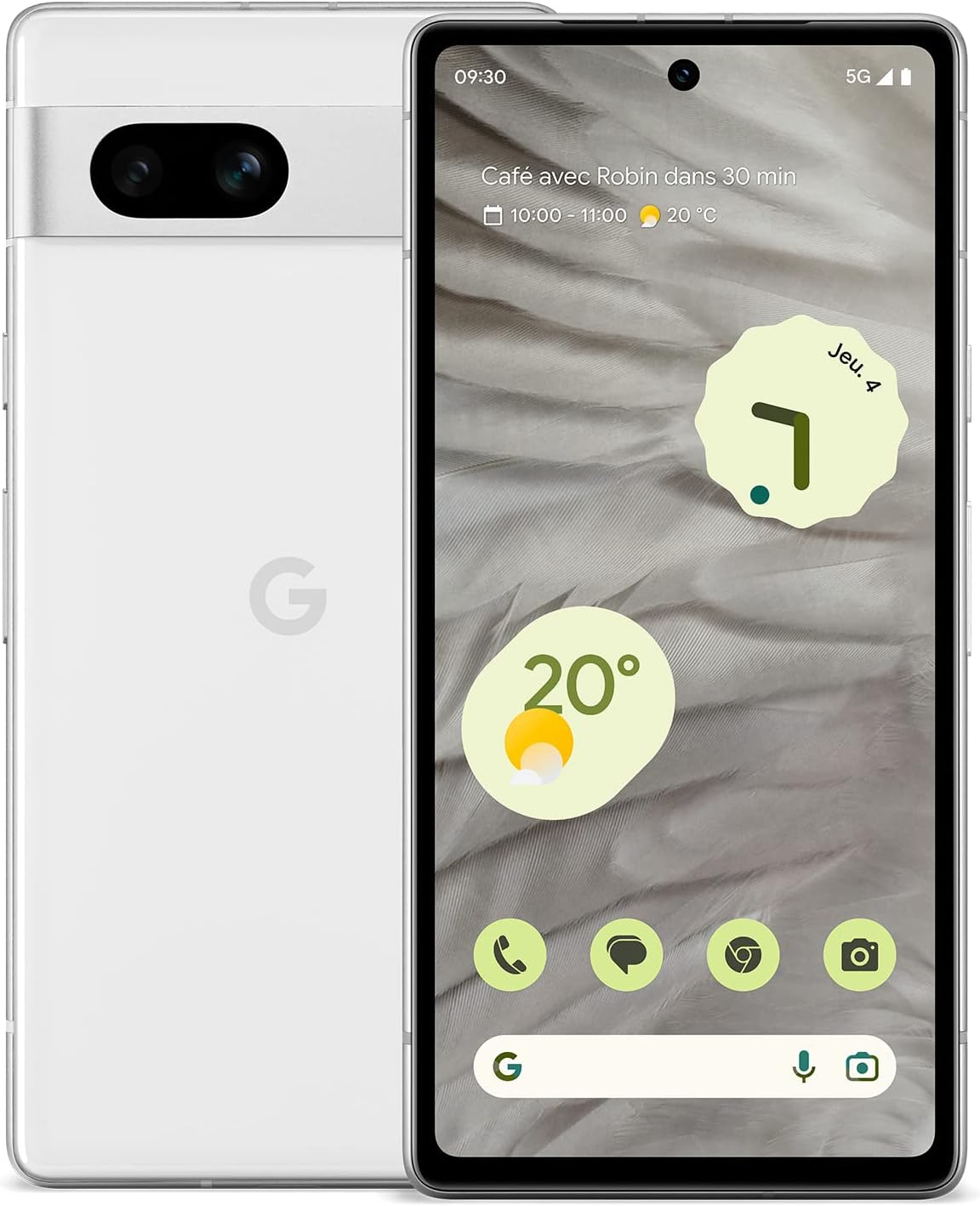 Google Pixel 7a - Smartphone Android 5G débloqué avec Objectif Grand Angle et 24 Heures d'autonomie - Neige