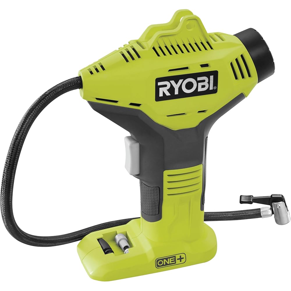 RYOBI - Compresseur 18V - jusqu'à 10,3 Bars - Livré avec 3 Embouts de gonflage - R18PI-0 : Bricolage