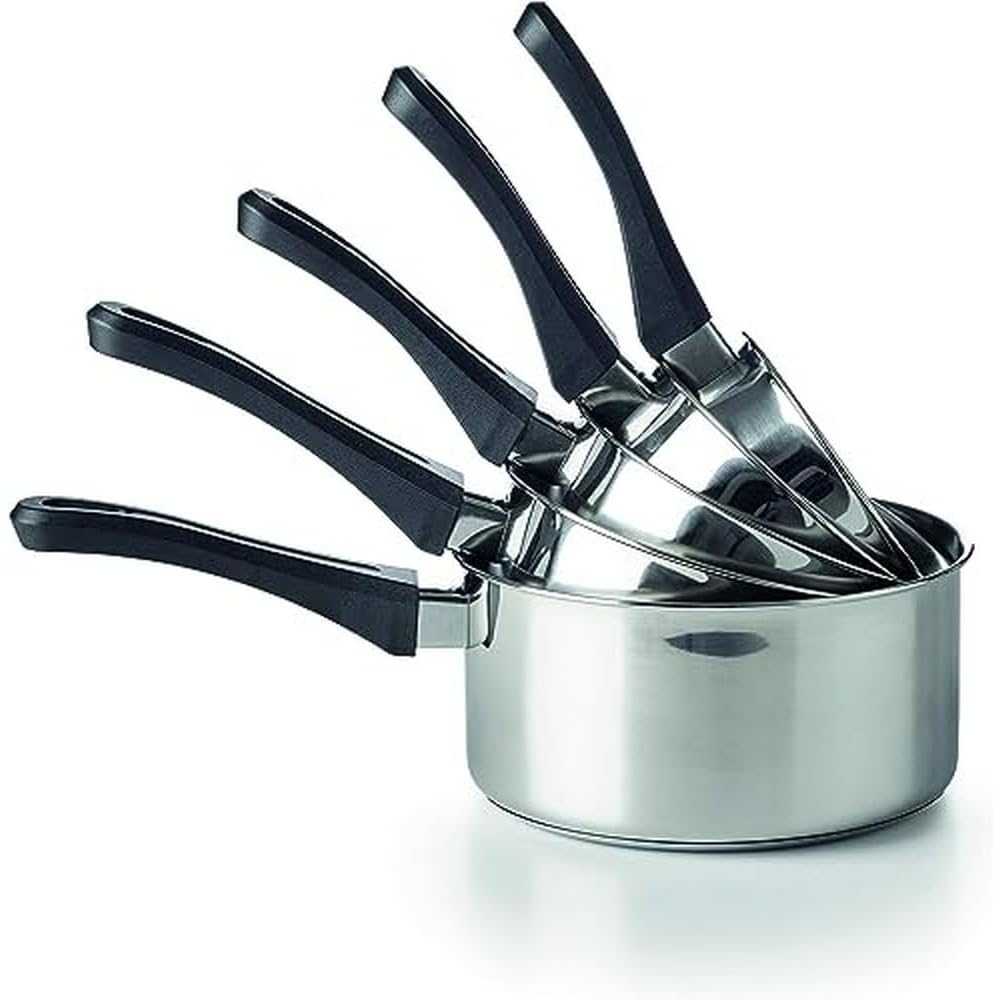 Beka 12036994 Polo Série de 5 Casseroles en acier inoxydable 12/20 cm, Noire : Cuisine et Maison