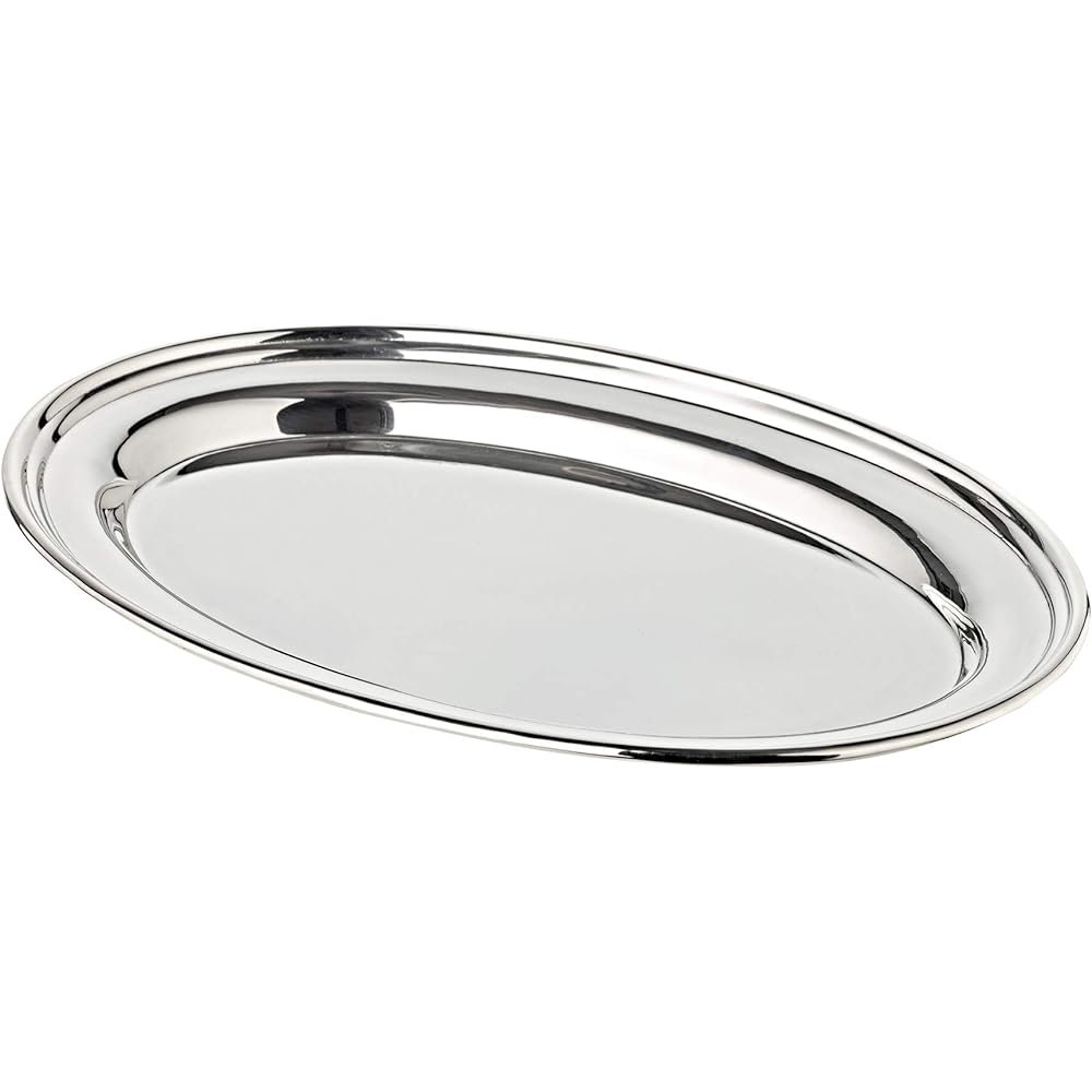 EDZARD Plateau Lisa en métal argenté, Ovale, 24 x 16 cm : Cuisine et Maison