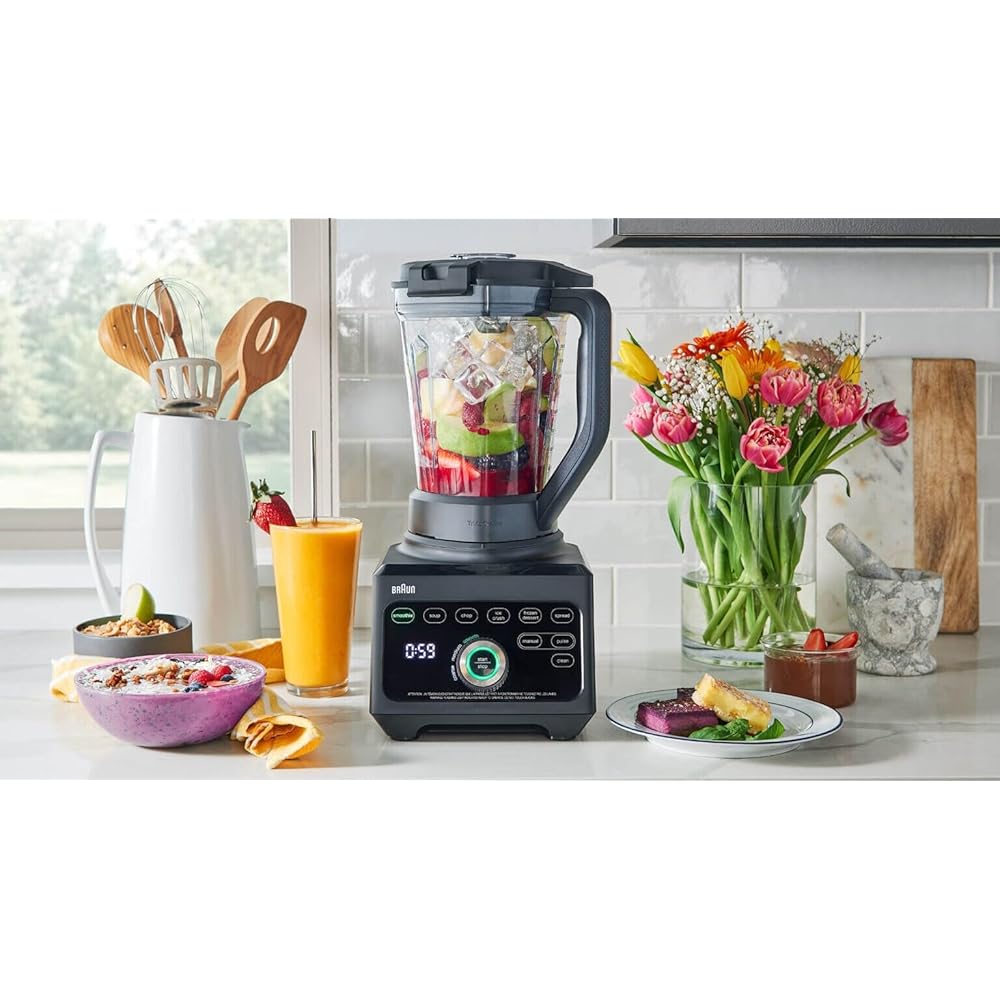 Braun Blender Triforce Power Blender JB 9040 avec carafe triple angle, 10 réglages de vitesse manuels, moteur de 1600 W, facile à nettoyer, noir : Cuisine et Maison