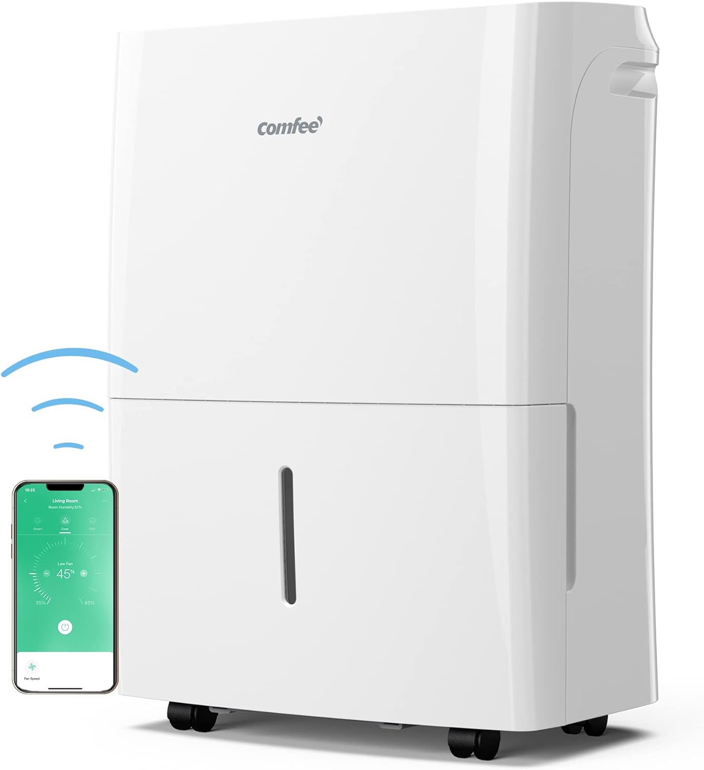 Comfee Déshumidificateur Connecté 20L/jour, 4 Modes, Deshumidificateur d air Silencieux, Sèche-Linge, Réservoir 3L, Pour pièce de 40㎡/100m³, MDDF-20DEN7-WF, Chambre, Garage, Fonctionne avec Alexa