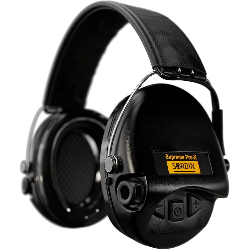 Sordin Pro X Casques Antibruit électroniques à Forte Atténuation - 75302-X/L-02-S - Protection Auditive - Coques d'oreilles Noires : Sports et Loisirs