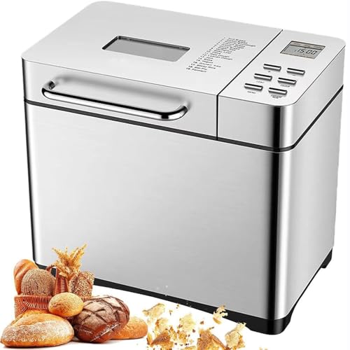 Machine à pain for la maison, machine à pain avec distributeur de fruits et noix, machine à pâte avec 17 menus prédéfinis et réservation de 15 heures, maintien au chaud d'une heure, 3 tailles de pain : Cuisine et Maison