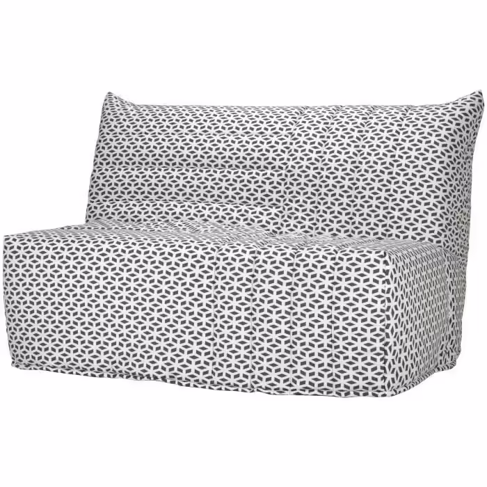 Banquette BZ 3 Places Tissu Noir Et Blanc Made In France L 142 x P 101 Cm Becci Banquette BZ
