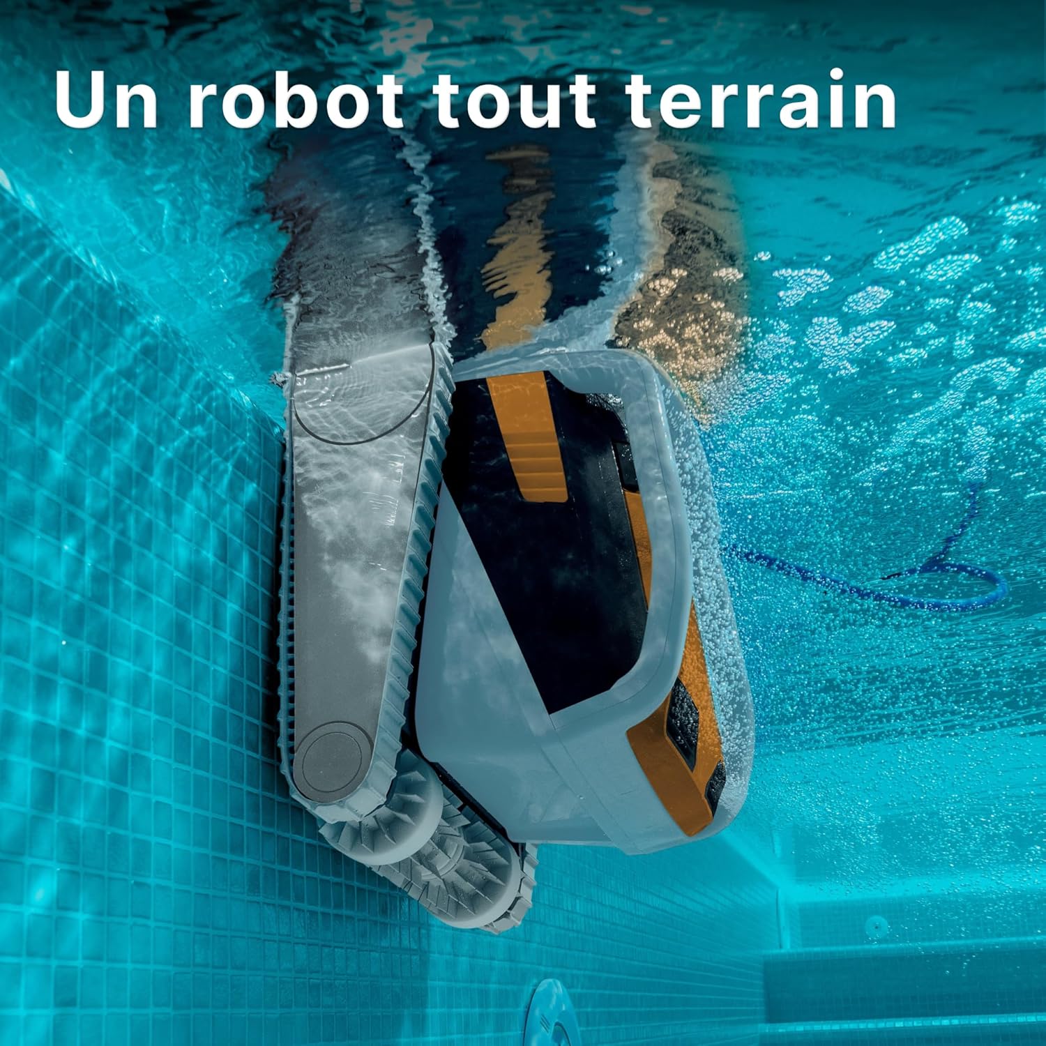 Dolphin E60i Robot Nettoyeur électrique avec Fil pour Piscine Hors-Sol Jusqu’à 15 m - Nettoyage Fond, parois et Ligne d'eau - Connectivité avec app