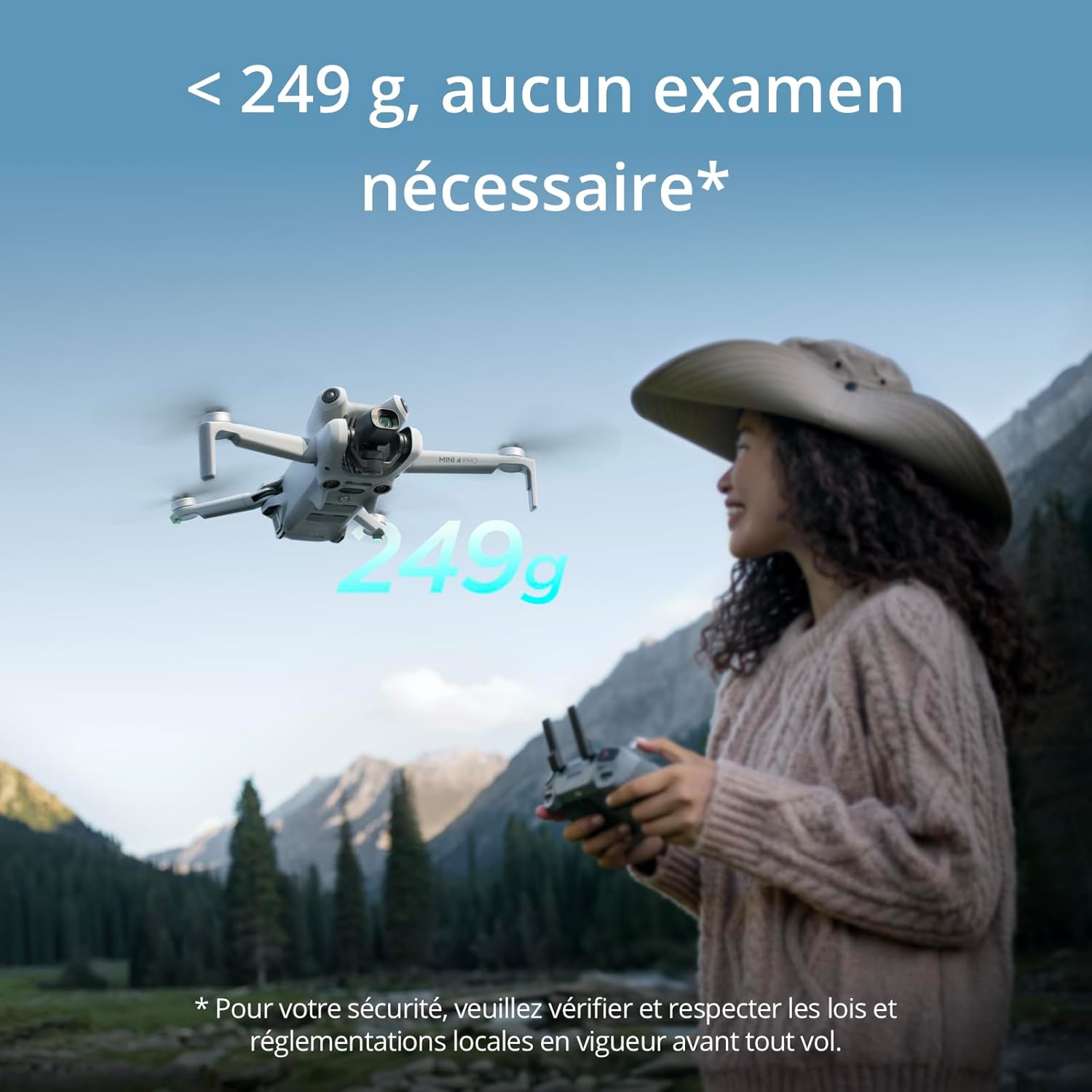 DJI Bundle avec Mini 4 Pro Fly More avec RC 2 (Radiocommande avec Écran), Mini Drone Pliable avec Caméra 4K, Moins de 0,549 lb/249 g, Temps de Vol de 34 min, 2 Batteries Supplémentaires, C0