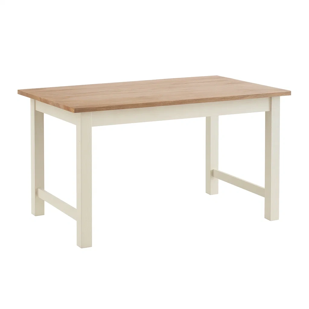 Table en bois et métal blanc 120 x 75 x 75 cm
