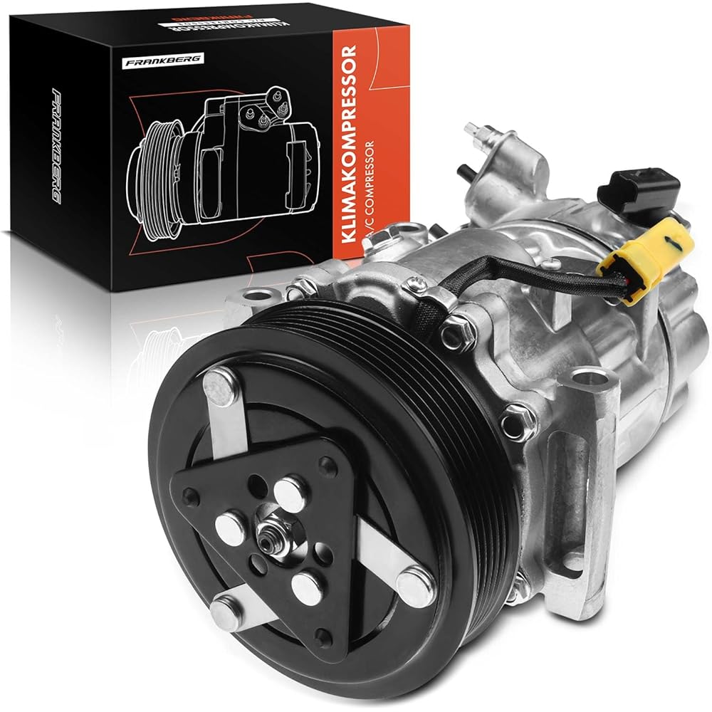 : Frankberg Compresseur de Climatisation avec attelage Diesel Compatible avec 207 WA WC WD WK 307 3A/C 3E 3B 3H C3 SC SH 308 4B 4A 4C 4E 4H Berlingo B9 Remplacer# 9670318880, y compris huile prép