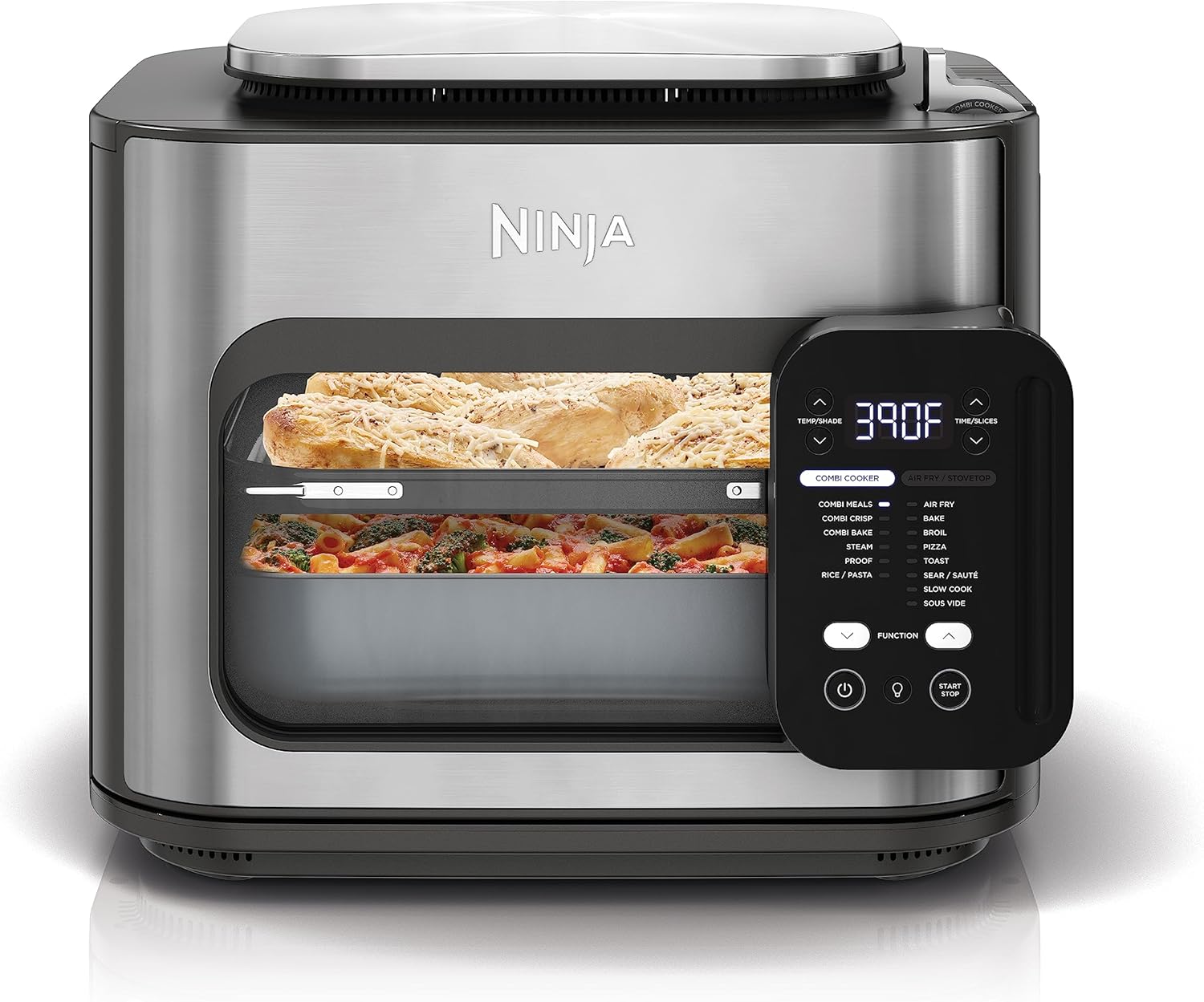 Ninja Multicuiseur tout-en-un combiné, four et friteuse à air, repas complets en 15 minutes, fonctions 14 en 1, cuisinière combinée + friture à air, cuire, rôti, cuisson lente et plus encore, 3