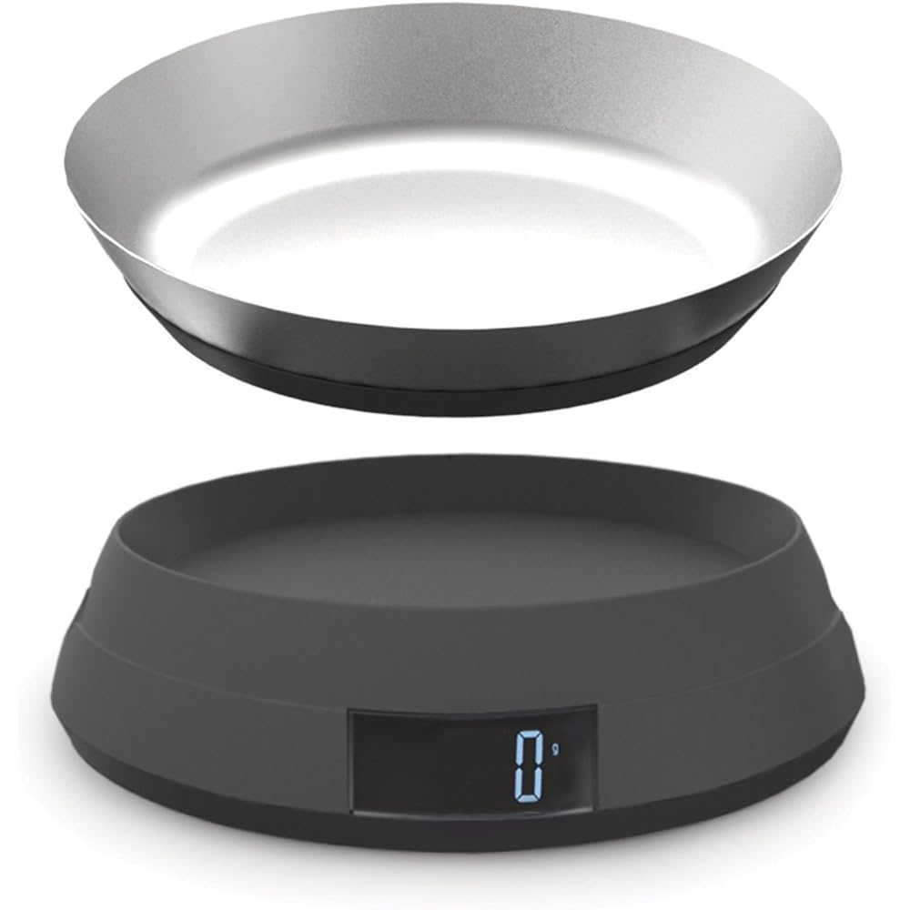 Joseph Joseph Balance numérique 2 en 1 avec couvercle réversible, capacité maximale de 5 kg, mesures métriques et impériales, affichage LCD, fonctionne sur piles - Gris : Cuisine et Maison