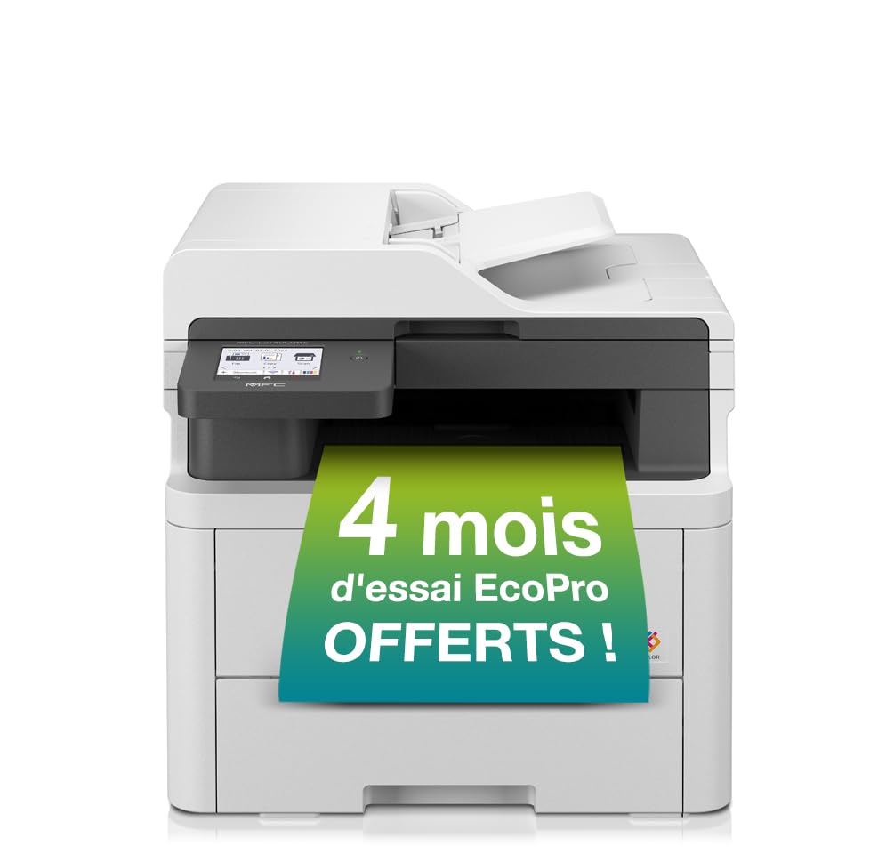 Brother MFC-L3740CDWE | Imprimante Laser Couleur Multifonction 4 en 1 (Impression/Copie/Scan/Fax) | Wifi | 18 ppm | Abonnement d'encre et de toner Eco