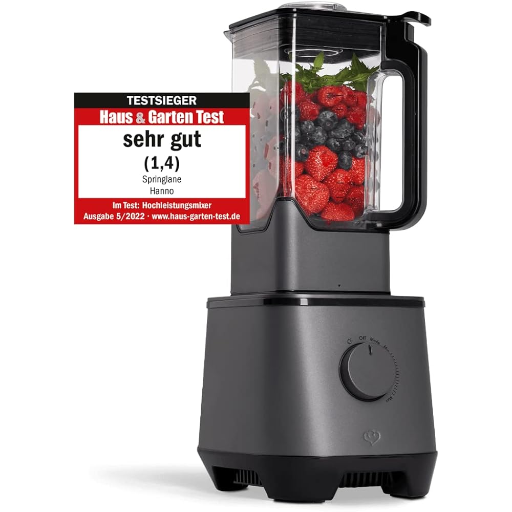 SPRINGLANE mélangeur haute performance Hanno 2000W, 32 000 tr/min (Anthracite, Mélangeur) : Cuisine et Maison