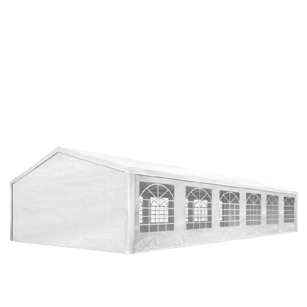 Tente de réception extérieure blanche — 8 × 4 m — bâche imperméable PVC