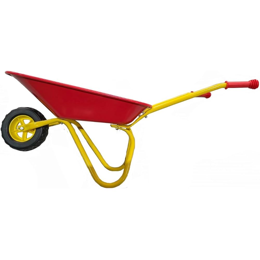 ASC Brouette en métal pour enfant - Rouge/jaune - Jouet, jeu, ferme, jardinage : Jeux et Jouets