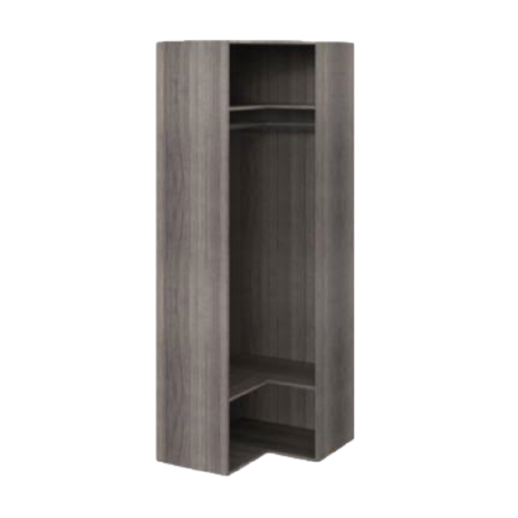 Armoire d’angle ouverte en bois, gris