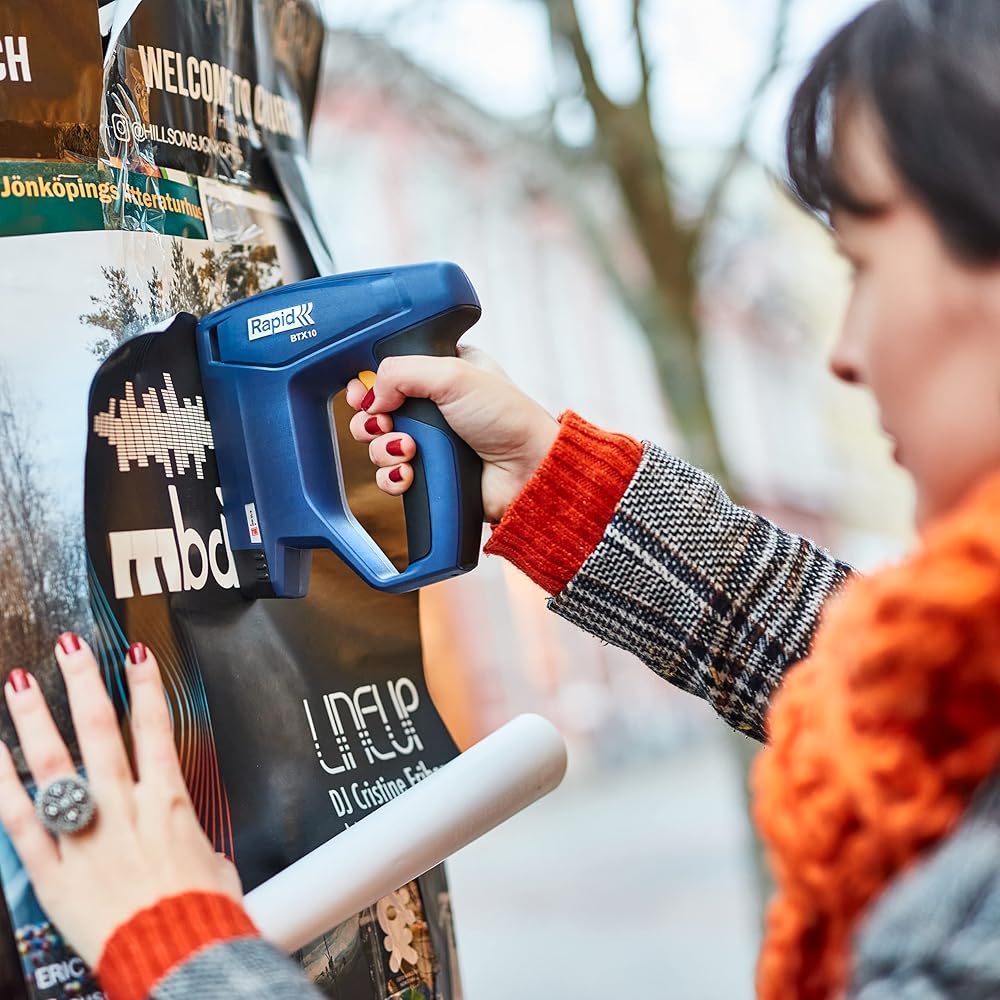 Rapid BTX10 - Agrafeuse électrique Sans Fil pour Agrafes N°53 (4-10 mm), Batterie Longue Durée 900 Agrafages (5001497) : Fournitures de bureau