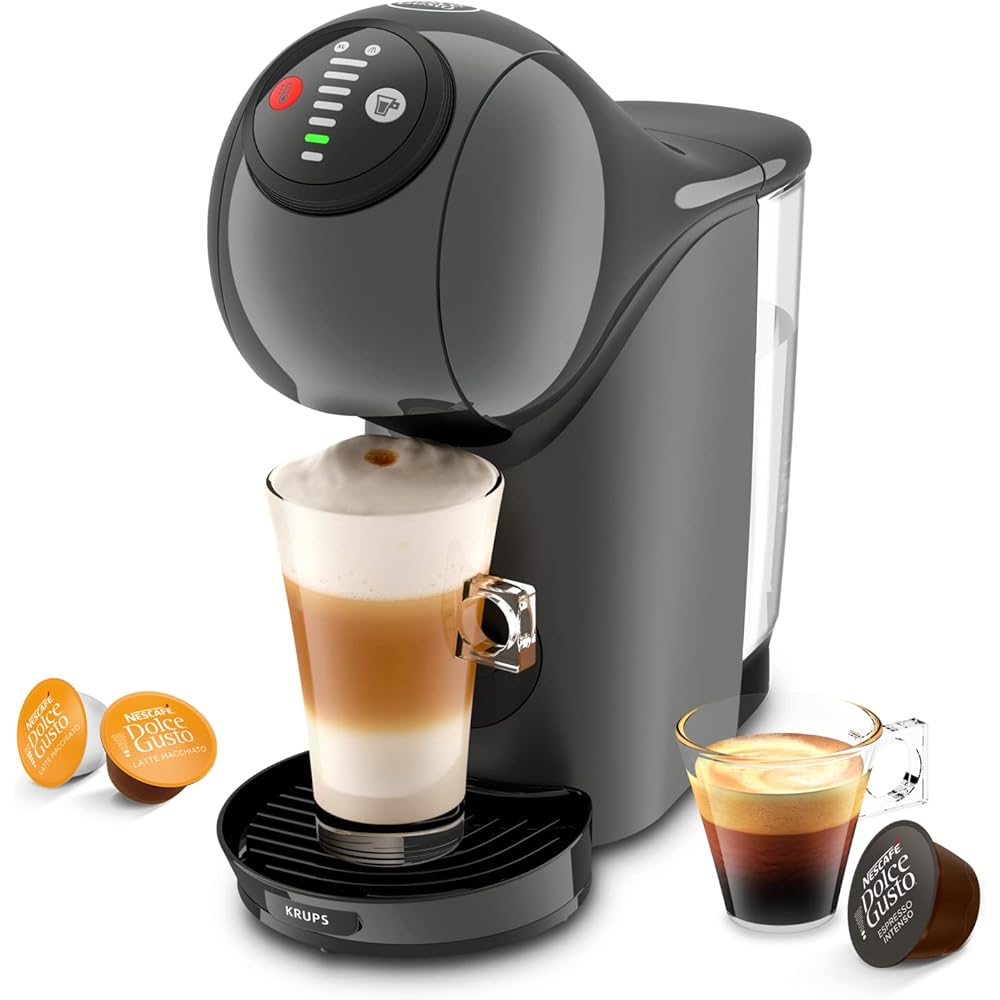 Nescafé Dolce Gusto Krups Machine à café dosettes multi-boissons, 0,8 L, Taille des boissons ajustable, Machine à espresso, Cafetière compacte, Arrêt automatique, Genio S KP243B10 : Cuisine et Maison