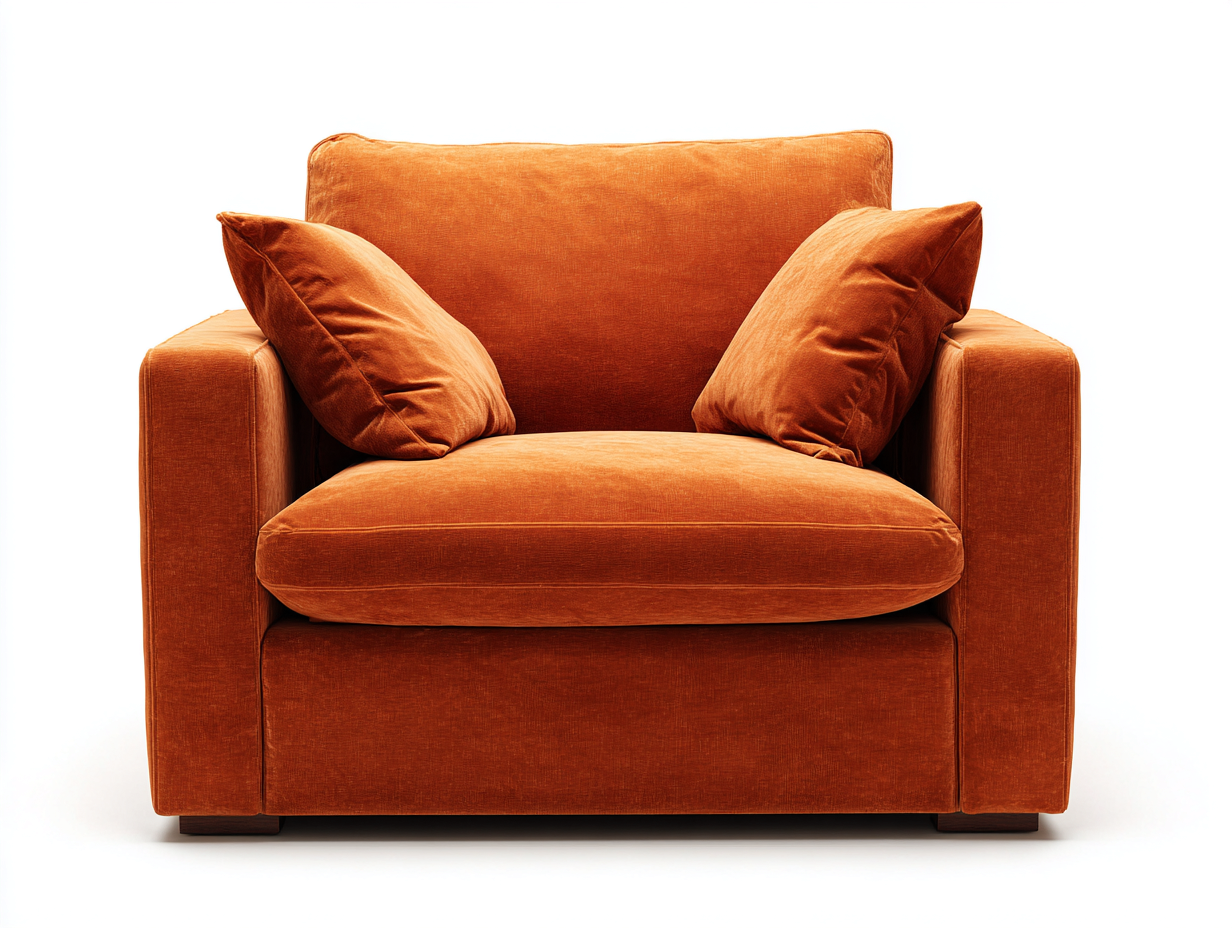 Fauteuil en tissu 100x95x85 cm - orange - design contemporain