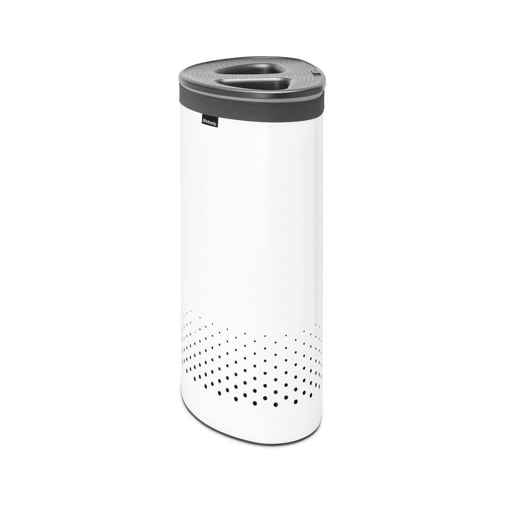 Brabantia - Corbeille à Linge Selector - Deux Triez Compartiments - Portable Sac à Linge - L'ouverture Quick-Drop - Orifices de Ventilation - Pas de Rayures - Peu encombrant - Blanc - 55 L : Cuisine et Maison