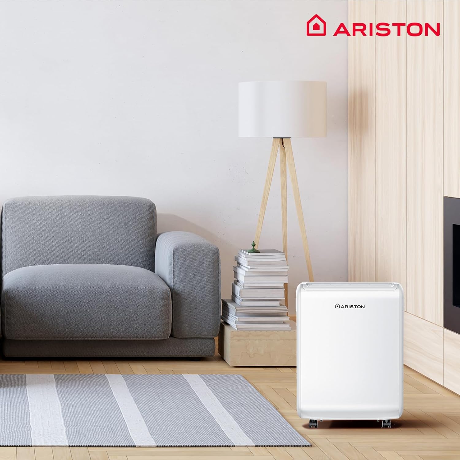 Ariston Deos Evo 12 Déshumidificateur, Elimine l'humidité jusqu'à 12L/jour, Silencieux, pour des pièces jusqu'à 35 m²