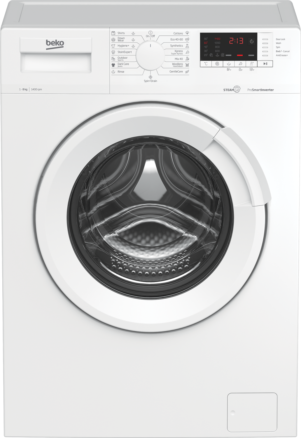 Lave-linge hublot Beko Lave-Linge Hublot Wue8726Xst - 8 Kg - Induction - L60Cm - 1400 Trs/Min - Classe A - Blanc