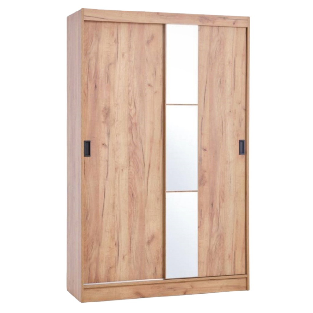 Armoire coulissante en bois avec miroir