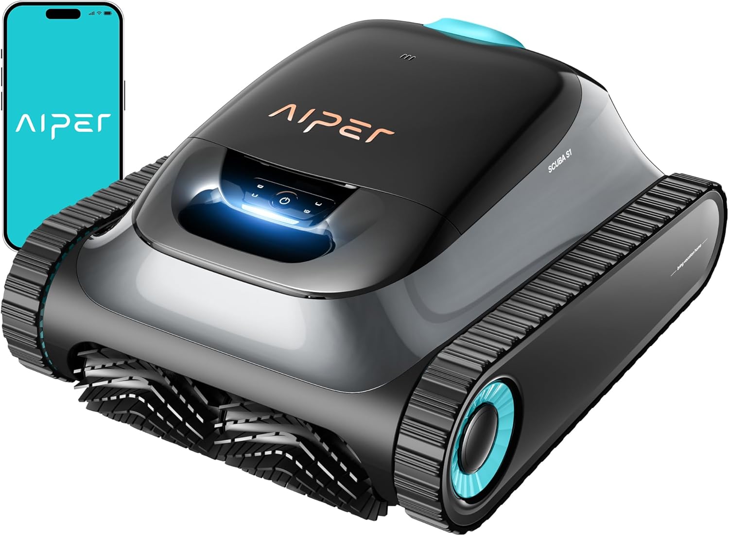 Aiper Scuba S1(Version 2025) Robot Piscine Nettoyage des Parois et de la Ligne d'eau, Aspirateur Piscine avec Autonomie de 180 Min, Filtration Ultra-Fine,Navigation Intelligente et Contrôle par App