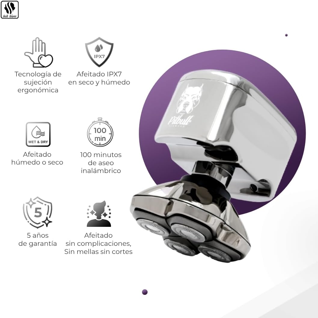 Skull Shaver Pitbull Diamond PRO - Rasoir électrique pour homme pour la tête et le visage