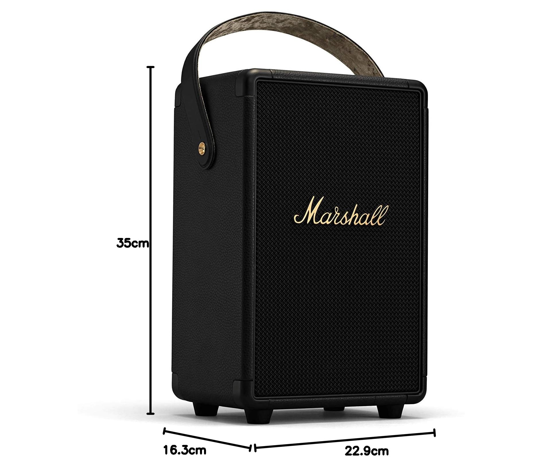 Marshall Tufton Haut-parleur de fête Bluetooth portable d'extérieur, résistant à l'eau IPX2 - Noir et laiton