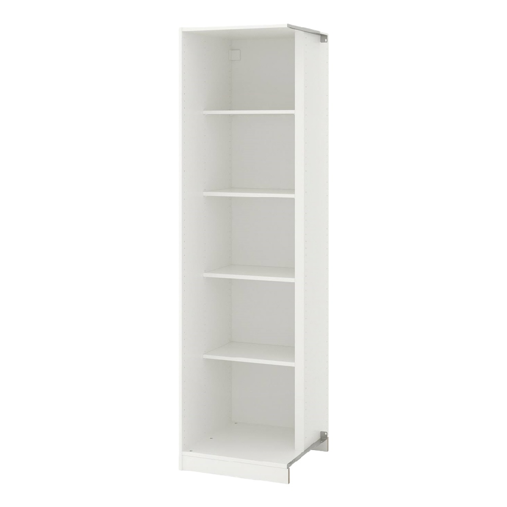 Colonne bibliothèque blanche – étagère haute et étroite – 40 x 35 x 200 cm