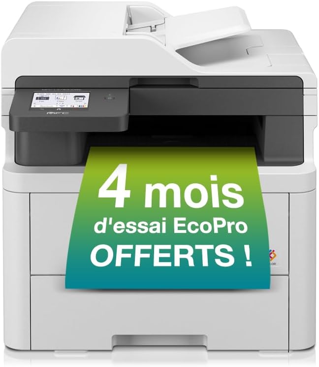 Brother MFC-L3740CDWE | Imprimante Laser Couleur Multifonction 4 en 1 (Impression/Copie/Scan/Fax) | Wifi | 18 ppm | Abonnement d'encre et de toner Eco