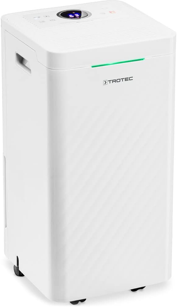 TROTEC Déshumidificateur et purificateur d'air design TTK 27 HEPA | filtration HEPA | Convient aux pièces de 15 m² / 37 m³ | capacité de déshumidification max 12 litres/24 heures