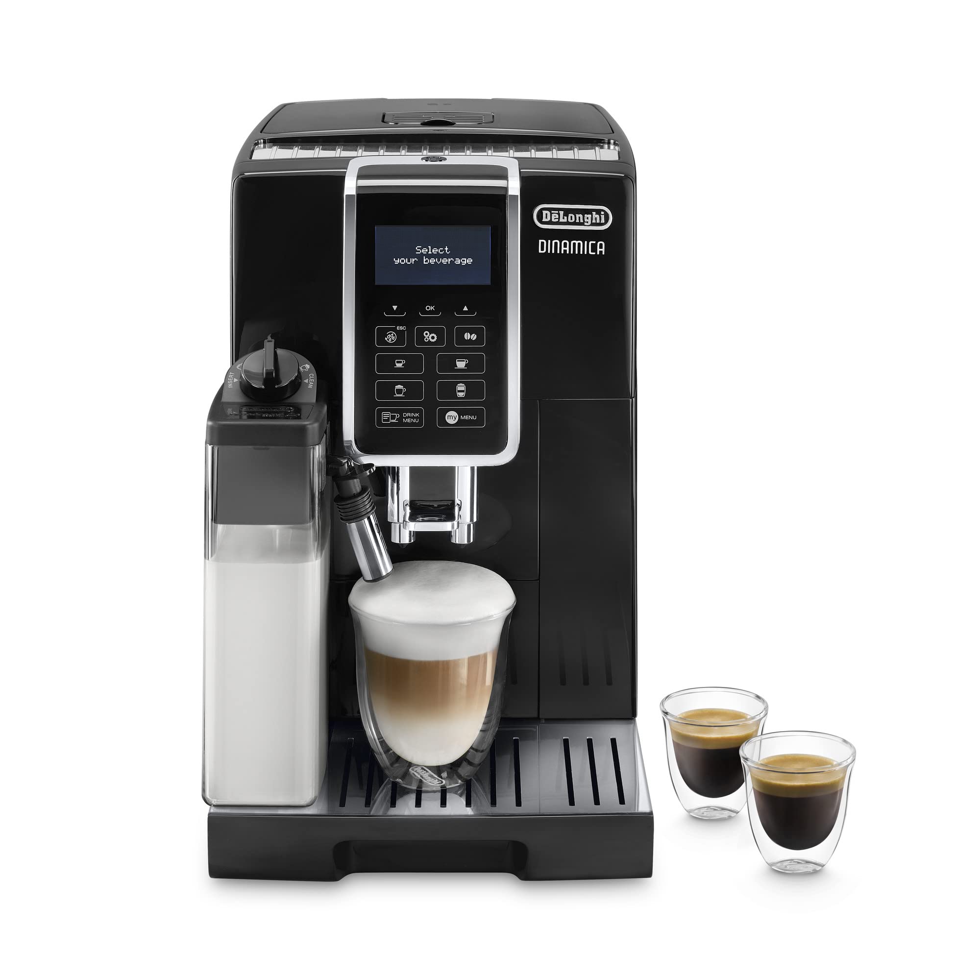 De'Longhi Dinamica Machine a Café Grain ECAM350.55.B Cappuccino et Expresso, 1.8L, Noir