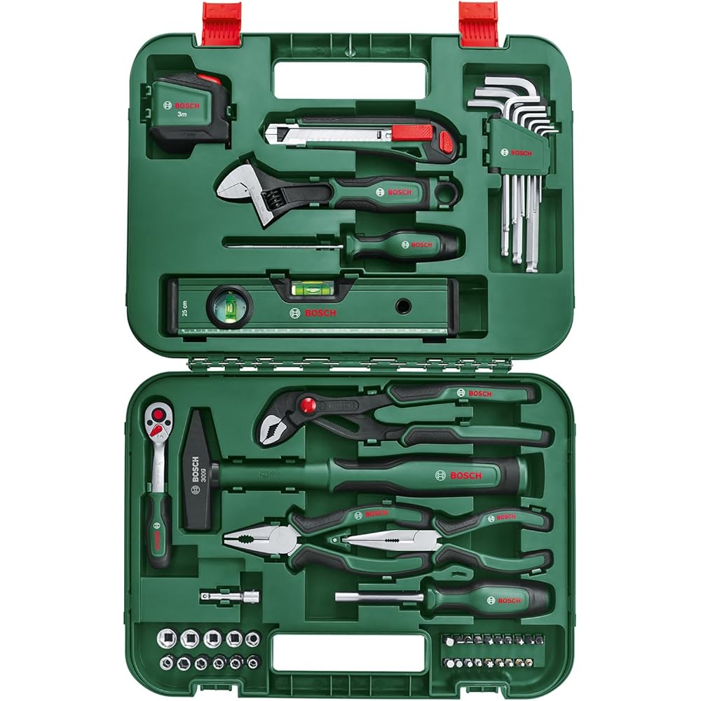 Bosch Home and Garden Set d’outils à main ? Advanced ? 52 pièces Bosch (set d’outils de grande qualité pour les bricoleurs passionnés et expérimentés;longévité élevée ; matériaux de grande qualité) : Jardin