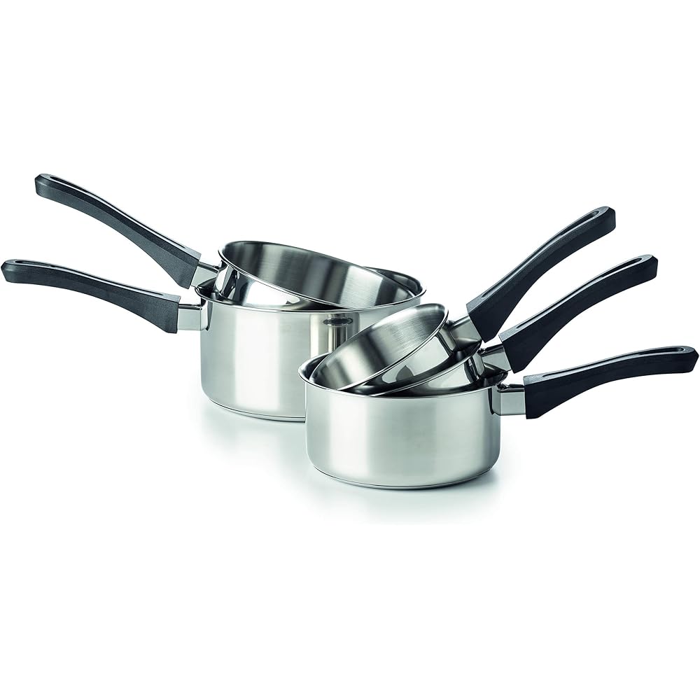 Beka 12036994 Polo Série de 5 Casseroles en acier inoxydable 12/20 cm, Noire : Cuisine et Maison