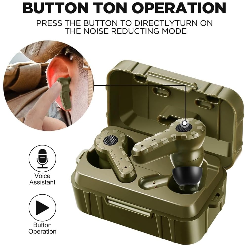 TS TAC-SKY Casque Intra-auriculaire Tactique Anti-Bruit pour La Chasse en Plein Air Pouvant Capter Le Son Protection Auditive Écouteurs pour Le Tir (Color : T) : Sports et Loisirs