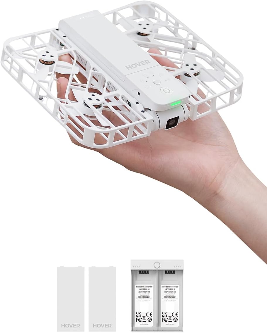 HOVERAir X1 Drone avec Camera, Drone Suivez-Moi avec Contrle Mains Libres, Mine Drone avec Vidéo HDR, Trajectoires De Vol Intelligentes, Décollage de la Paume de la Mains Libres, Noir (Standard)