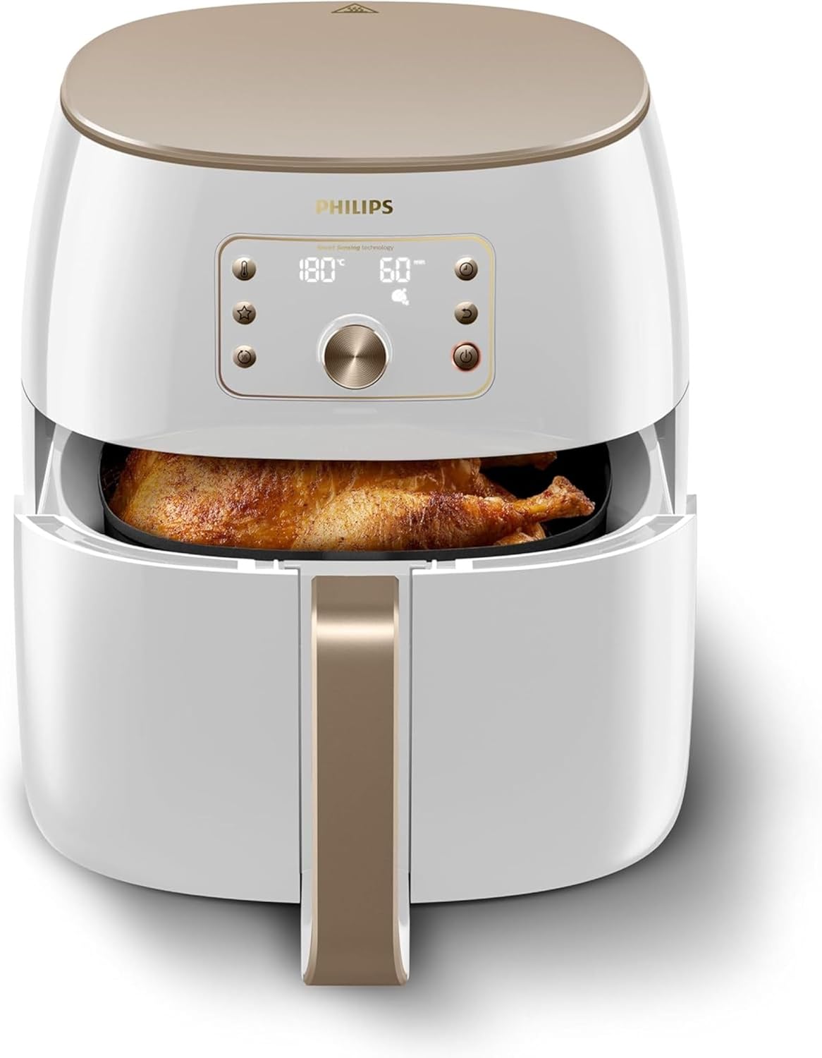 Philips Premium XXL Airfryer sans huile, Smart Sensing, 2225 W, technologie d'élimination des graisses, Rapid Air, 43,3 x 32,1 x 31,5 cm, Plastique, blanc, HD9870/20