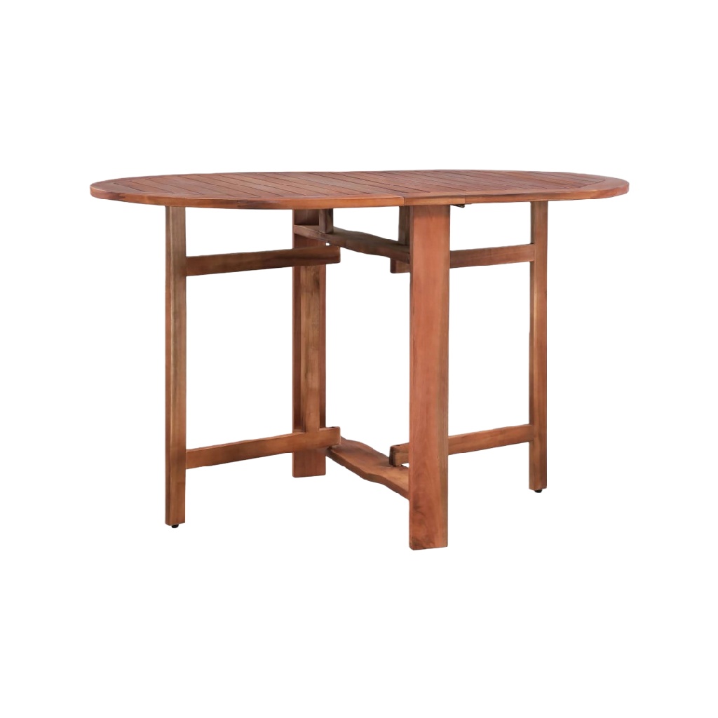 Table de jardin pliante ronde en bois d’eucalyptus – Élégante et naturelle