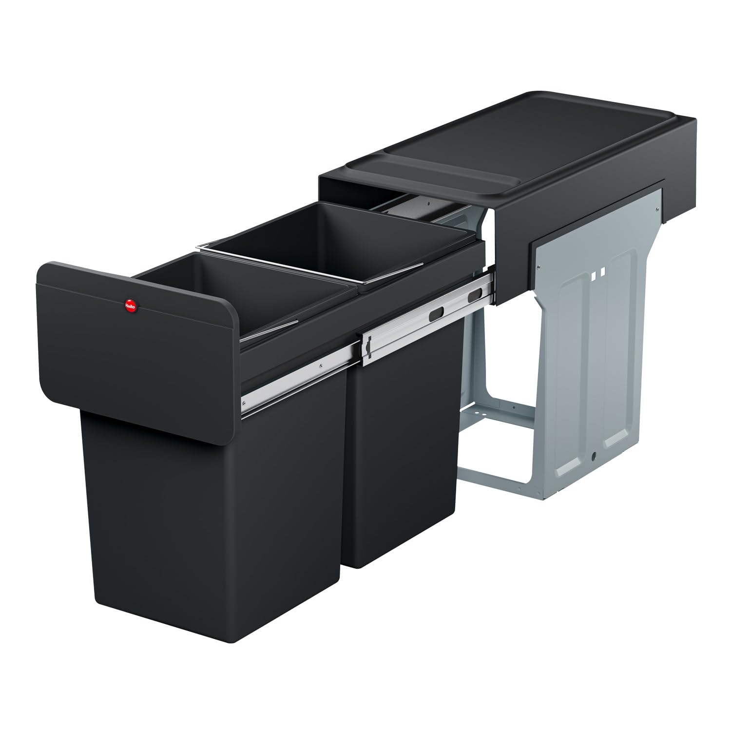 Poubelle de tri sélectif encastrable 28 litres (14+14) Hailo EcoLine Design L Duo : Cuisine et Maison