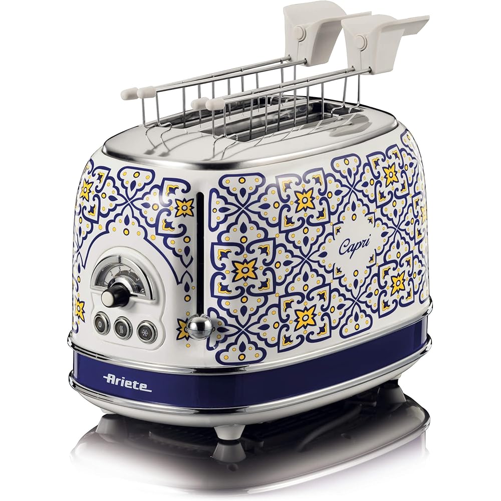 Ariete 155 Grille-pain Capri, 810 W, 2 tranches, 6 niveaux de grillage, plateau ramasse-miettes, fonction défrost, éjection automatique : Cuisine et Maison