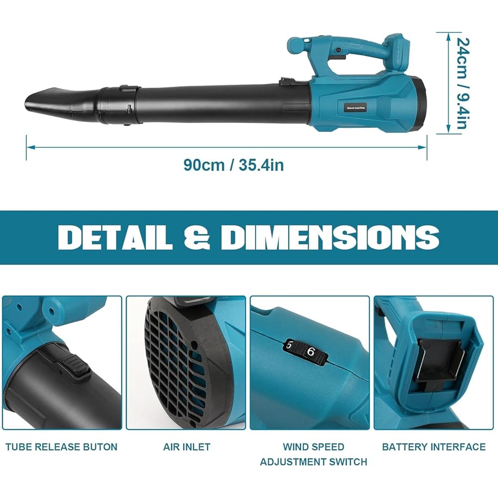 Souffleur de feuilles sans fil, broyeur léger 24 000 tr/min, aspirateur et broyeur de feuilles à 6 vitesses avec batteries et chargeur pour le nettoyage des feuilles, dans le jardin, la terrasse Host : Jardin