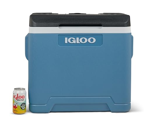 Igloo IP42 Roller Glacière Passive 42 L, glacière Bleue avec roulettes et poignée télescopique, glacière pour Loisirs, Travail et Camping