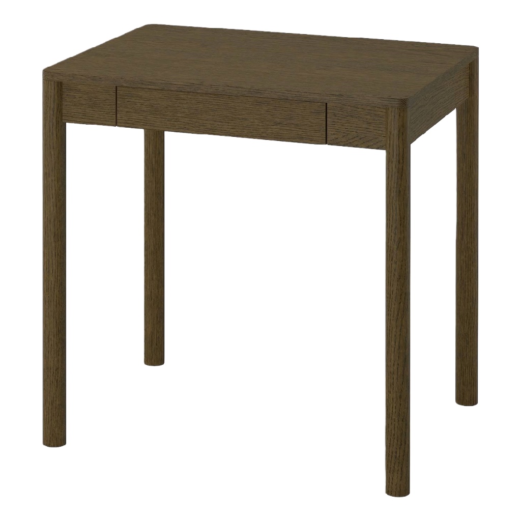 Bureau compact en noyer foncé — Tiroir intégré design minimaliste