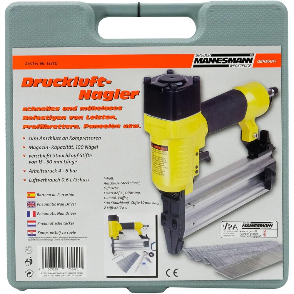 Brüder Mannesmann 15350 Cloueuse à air comprimé (Import Allemagne) : Bricolage